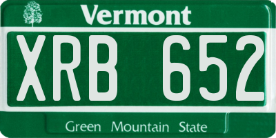 VT license plate XRB652