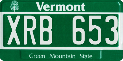 VT license plate XRB653
