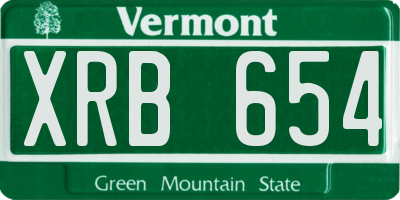 VT license plate XRB654