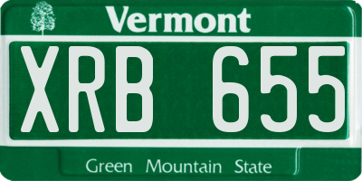 VT license plate XRB655