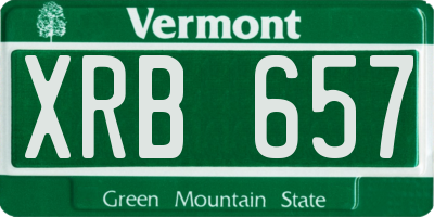 VT license plate XRB657