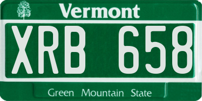 VT license plate XRB658