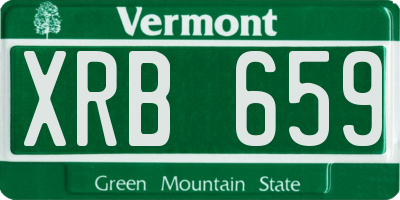 VT license plate XRB659