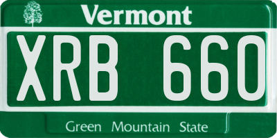 VT license plate XRB660