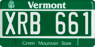 VT license plate XRB661