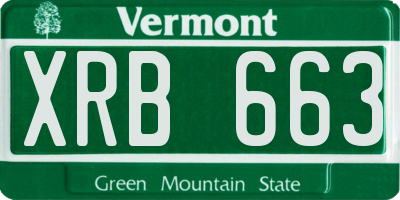 VT license plate XRB663