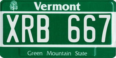 VT license plate XRB667