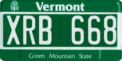 VT license plate XRB668