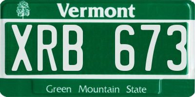 VT license plate XRB673