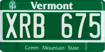VT license plate XRB675