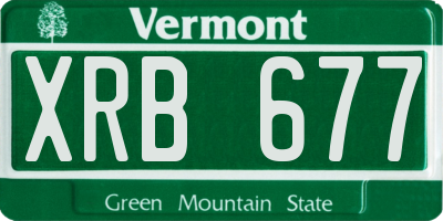 VT license plate XRB677