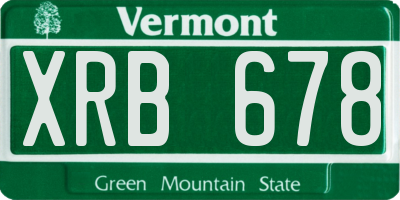 VT license plate XRB678