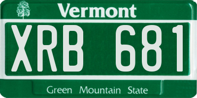 VT license plate XRB681