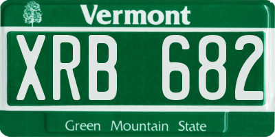 VT license plate XRB682