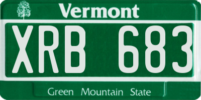 VT license plate XRB683
