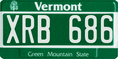VT license plate XRB686