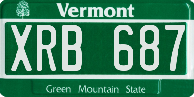 VT license plate XRB687