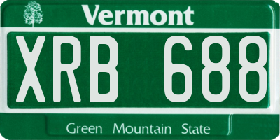 VT license plate XRB688