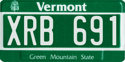 VT license plate XRB691