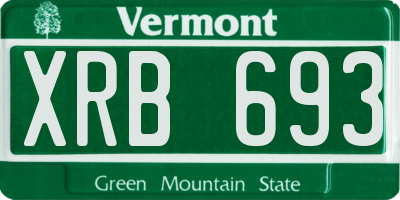 VT license plate XRB693