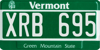 VT license plate XRB695