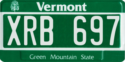 VT license plate XRB697