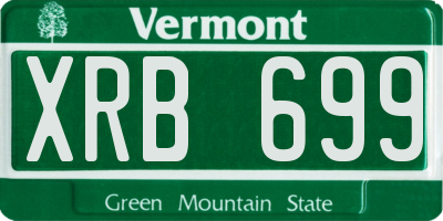 VT license plate XRB699