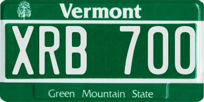 VT license plate XRB700