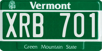 VT license plate XRB701