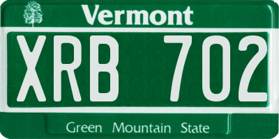 VT license plate XRB702