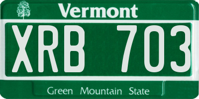 VT license plate XRB703