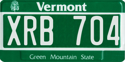 VT license plate XRB704