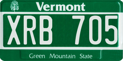 VT license plate XRB705