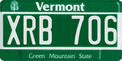 VT license plate XRB706