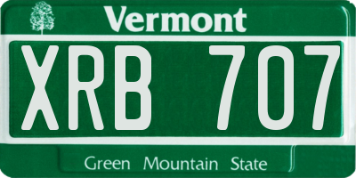 VT license plate XRB707