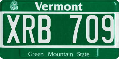 VT license plate XRB709