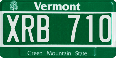 VT license plate XRB710