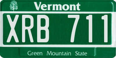 VT license plate XRB711