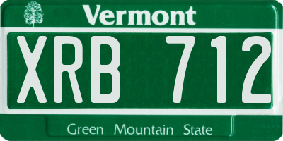 VT license plate XRB712