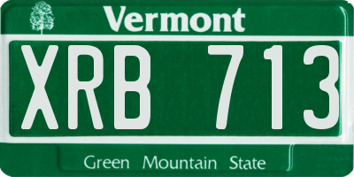 VT license plate XRB713