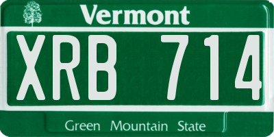 VT license plate XRB714