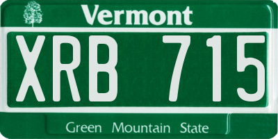 VT license plate XRB715