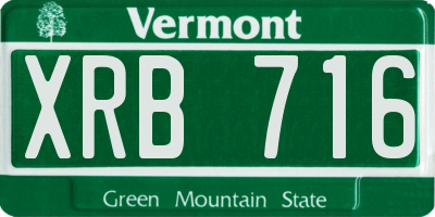 VT license plate XRB716