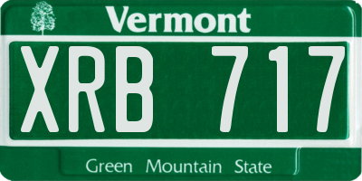 VT license plate XRB717