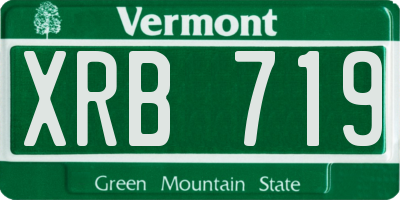 VT license plate XRB719
