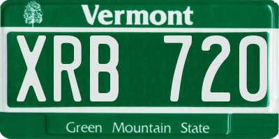 VT license plate XRB720