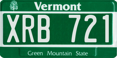 VT license plate XRB721