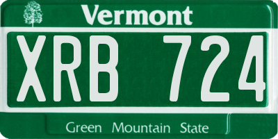 VT license plate XRB724