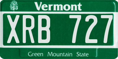 VT license plate XRB727