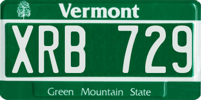 VT license plate XRB729